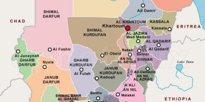 خريطة مناطق السودان